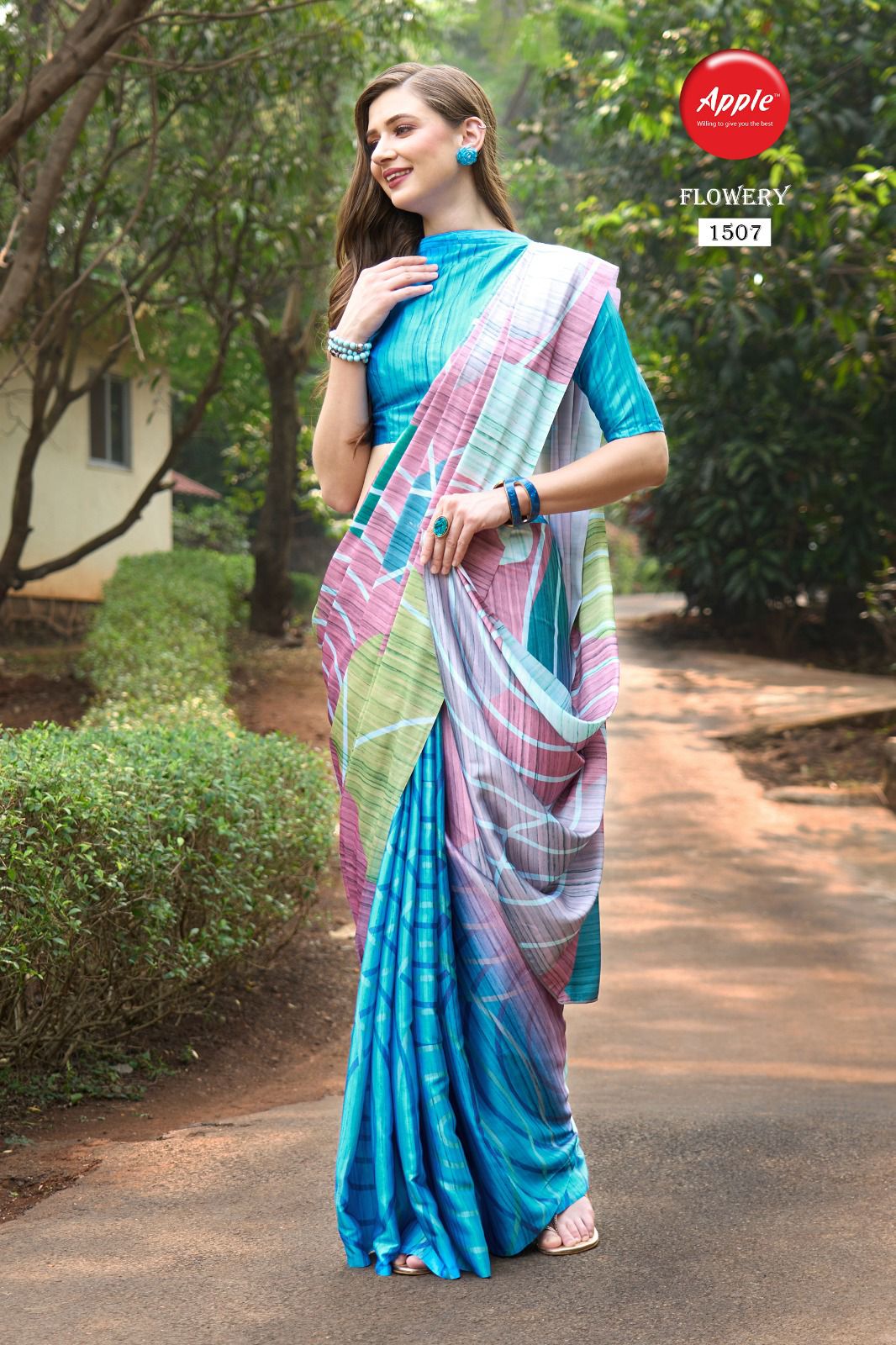 Flowery Vol 15 Apple Fancy Wear Wholesale Printed Sarees